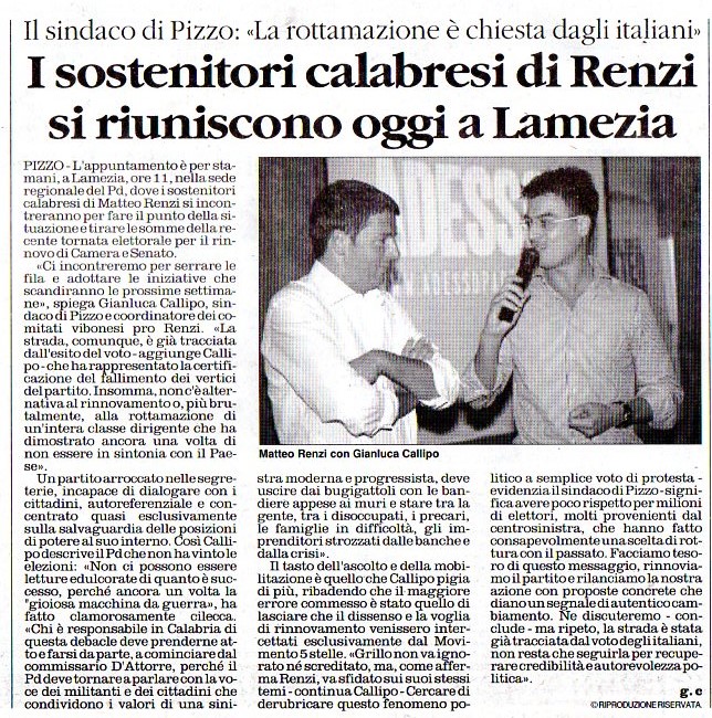 I sostenitori calabresi di Renzi